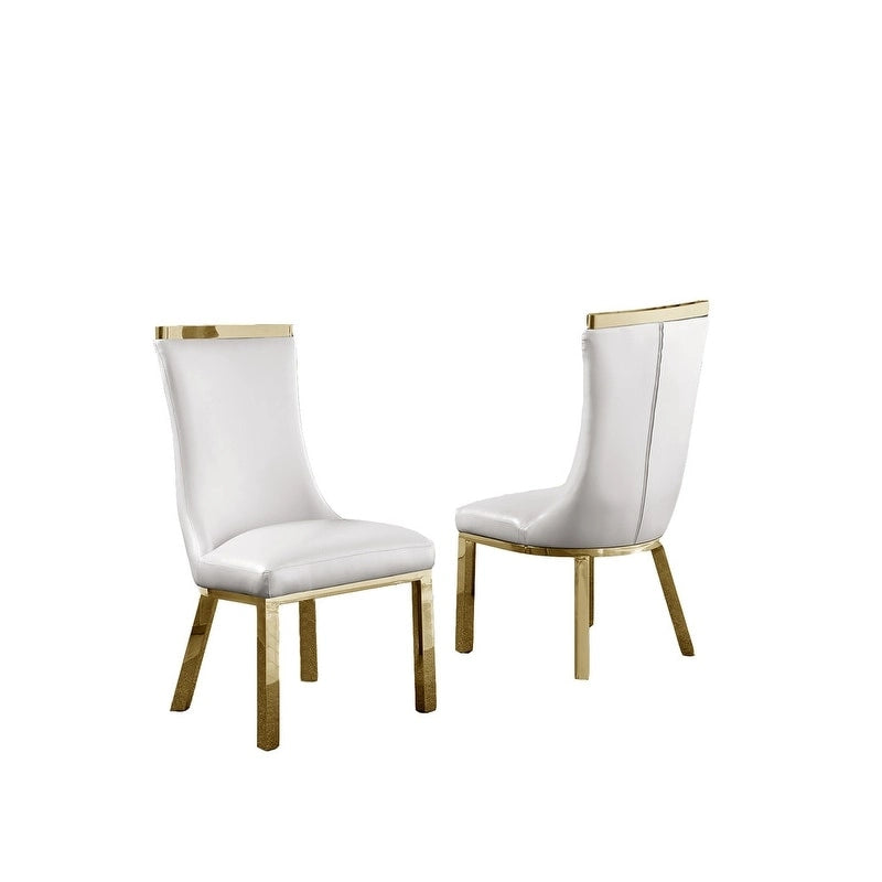 Chaises de salle à manger en acier inoxydable doré (lot de 2)