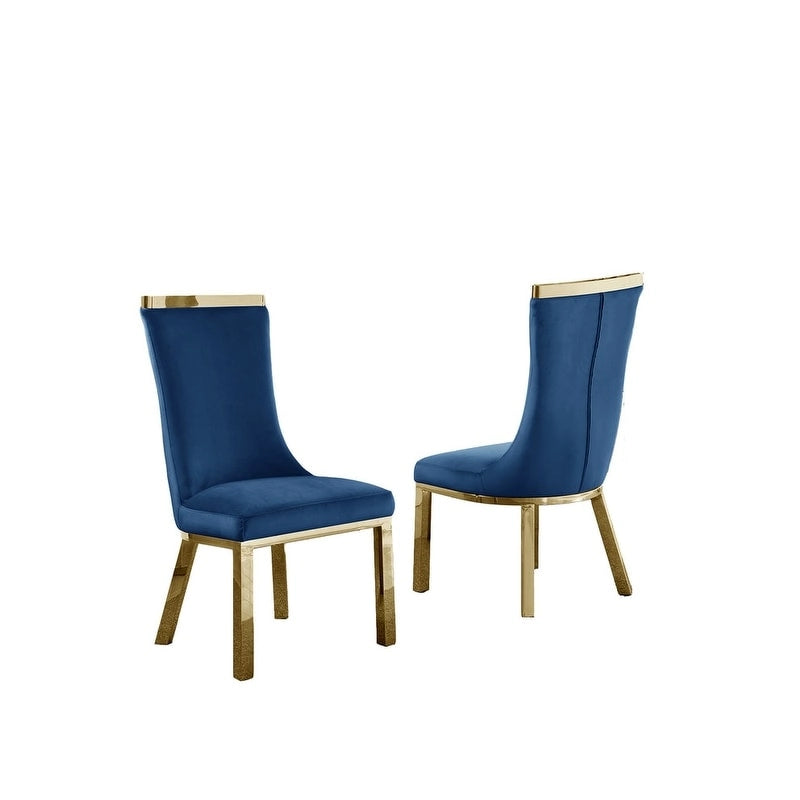 Chaises de salle à manger en acier inoxydable doré (lot de 2)