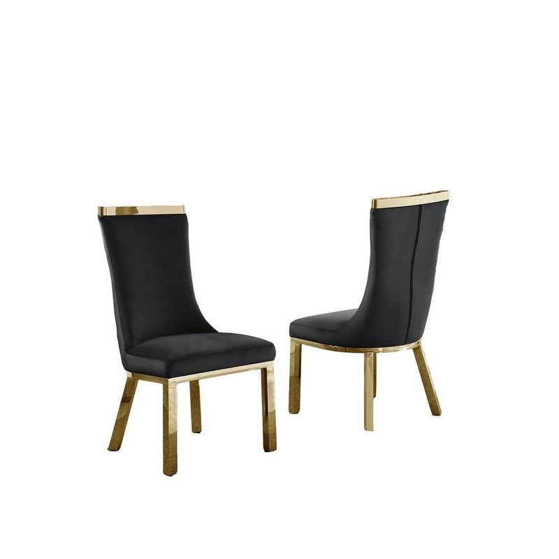 Chaises de salle à manger en acier inoxydable doré (lot de 2)