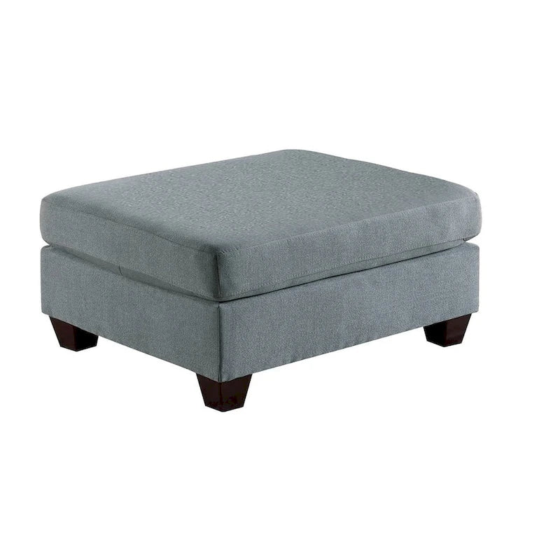 Pouf de cocktail tapissé de tissu effet lin