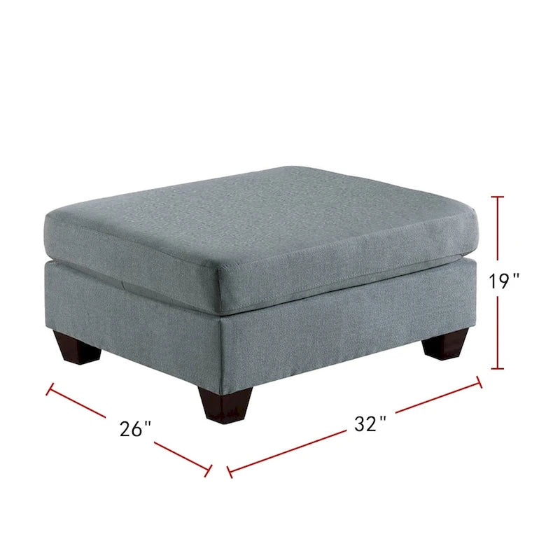 Pouf de cocktail tapissé de tissu effet lin