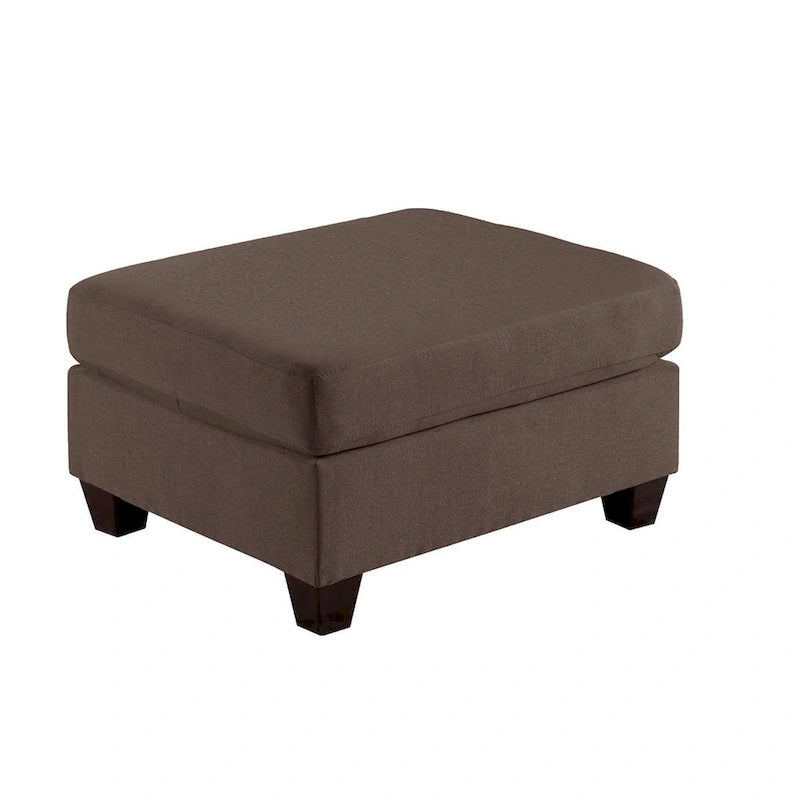 Pouf de cocktail tapissé de tissu effet lin