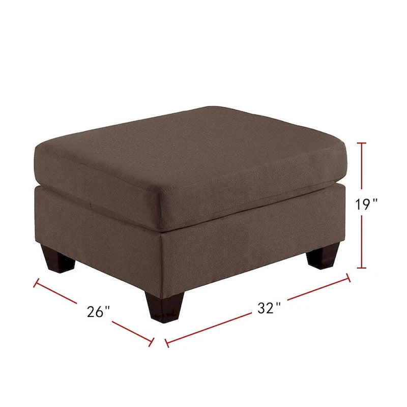 Pouf de cocktail tapissé de tissu effet lin