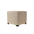 Pouf carré capitonné à 4 boutons de couleur unie