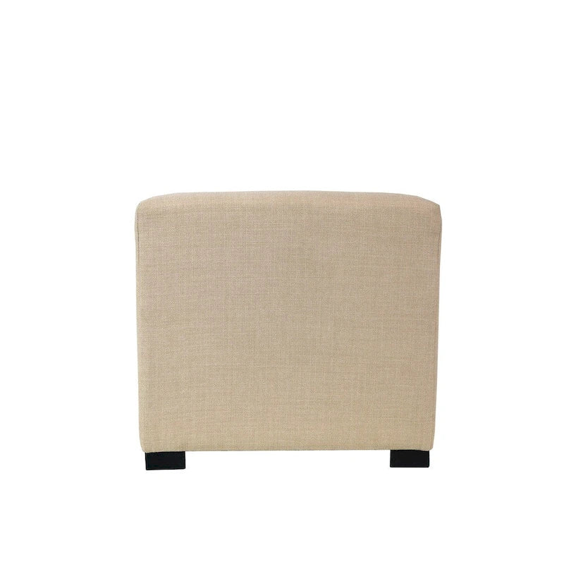 Pouf carré capitonné à 4 boutons de couleur unie