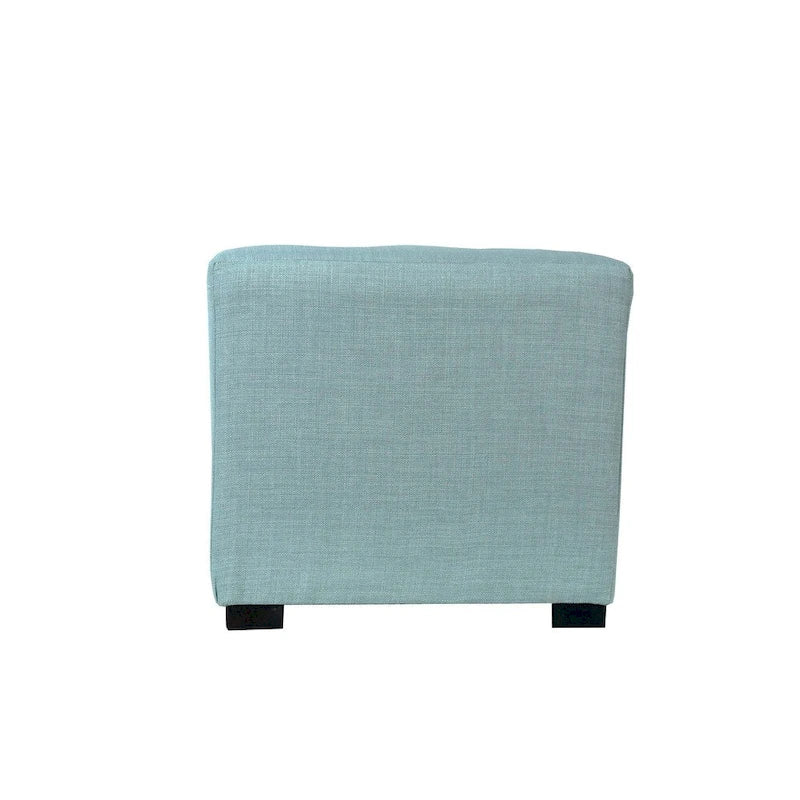 Pouf carré capitonné à 4 boutons de couleur unie