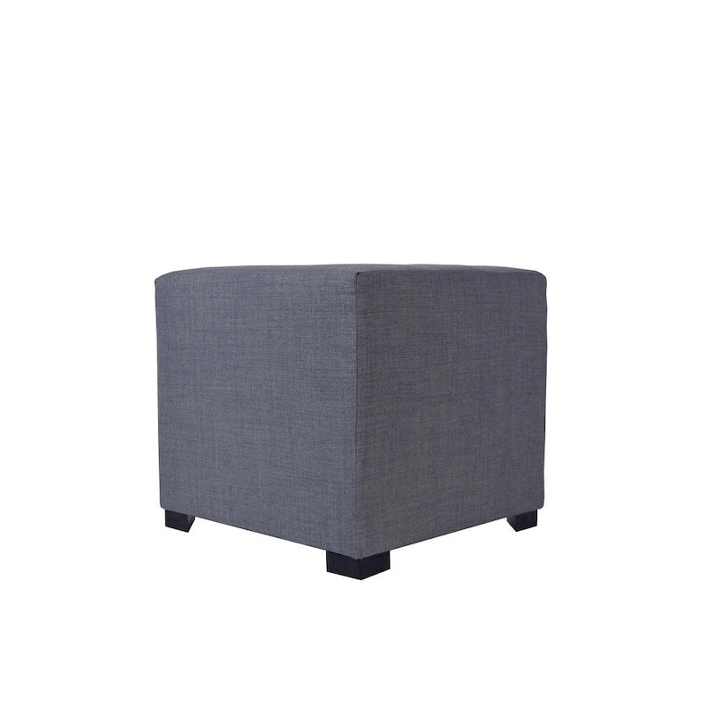Pouf carré capitonné à 4 boutons de couleur unie