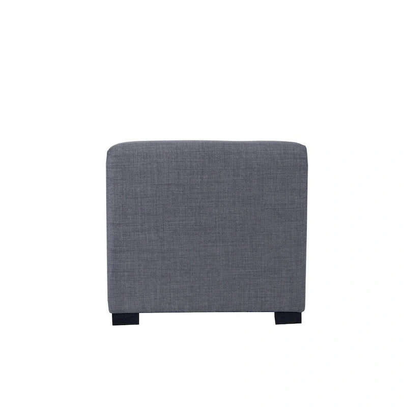 Pouf carré capitonné à 4 boutons de couleur unie