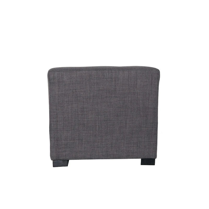 Pouf carré capitonné à 4 boutons de couleur unie