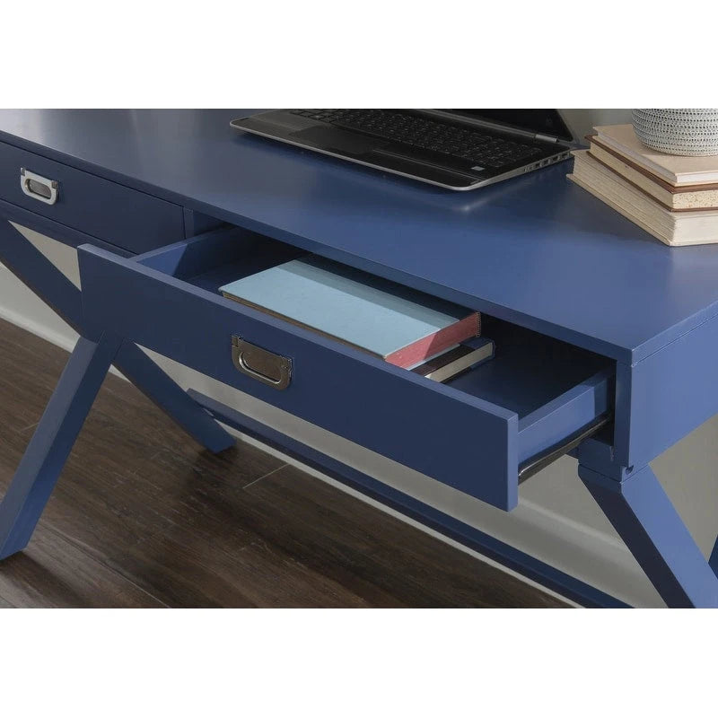 Bureau d'écriture avec tiroirs et piètement en X