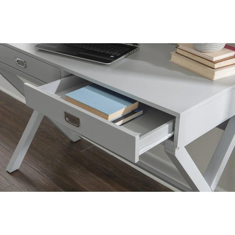 Bureau d'écriture avec tiroirs et piètement en X