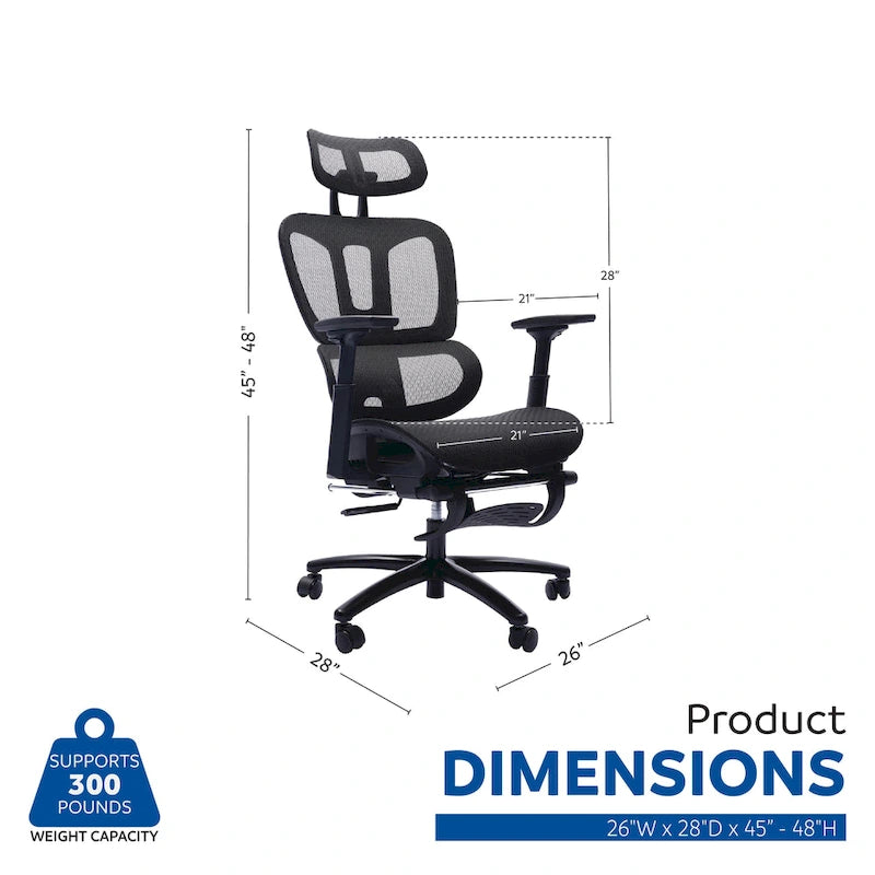 Chaise de bureau ergonomique en maille à dossier haut