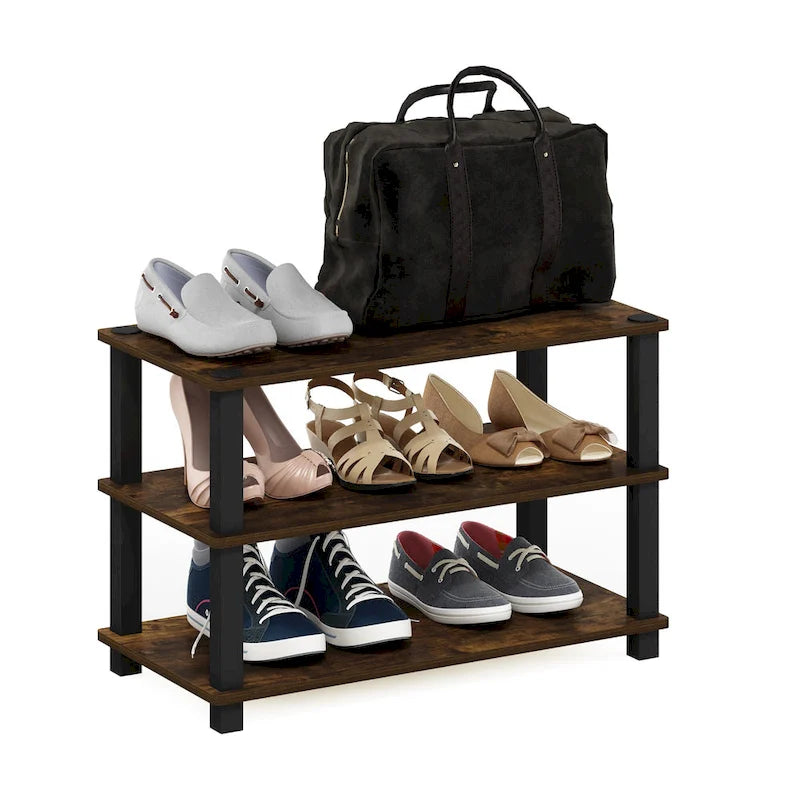 Étagère à chaussures à trois niveaux