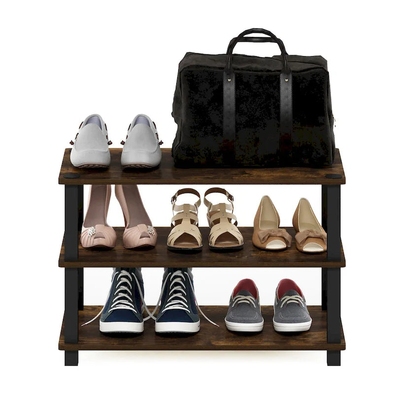 Étagère à chaussures à trois niveaux