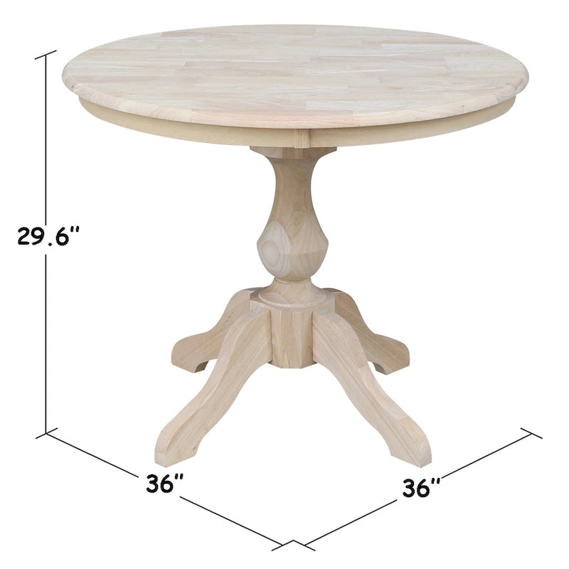 Table de salle à manger ronde à piétement central de 36 pouces