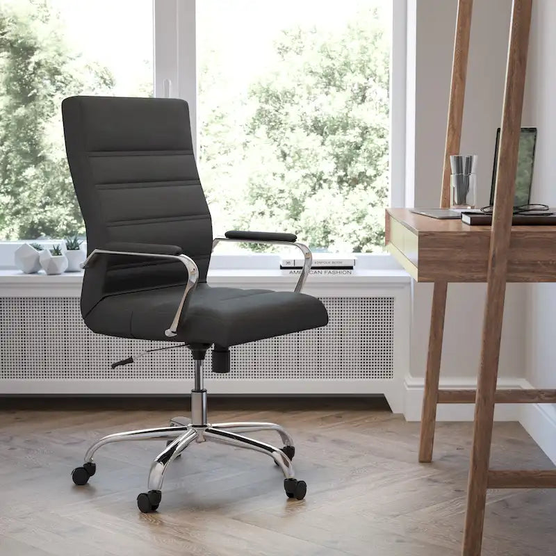 Fauteuil de bureau pivotant de direction (avec piètement chromé)