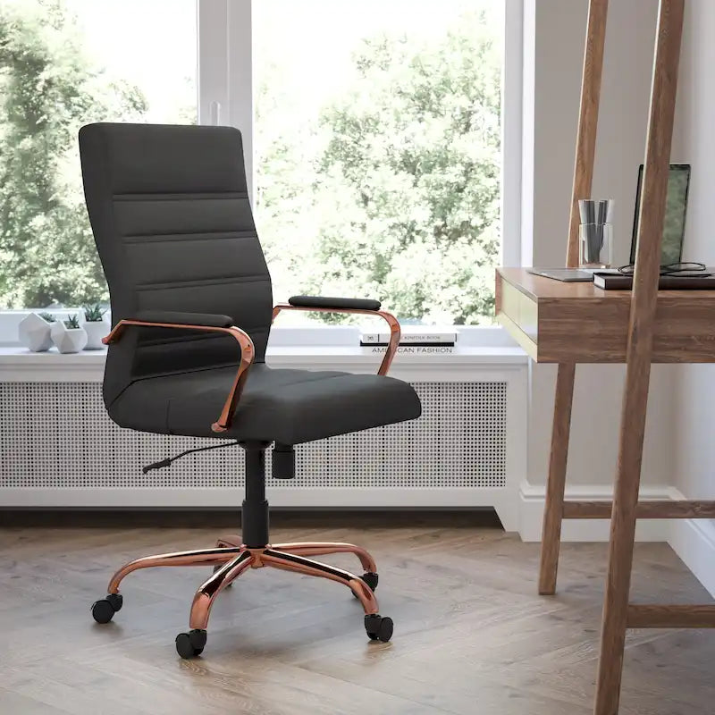 Fauteuil de bureau pivotant de direction (avec piètement chromé)