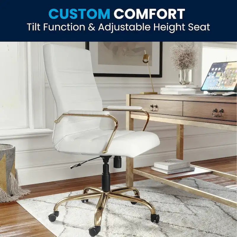 Fauteuil de bureau pivotant de direction (avec piètement chromé)