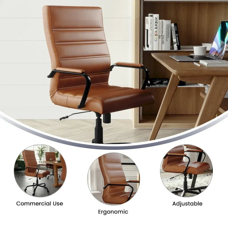 Fauteuil de bureau pivotant de direction (avec piètement chromé)