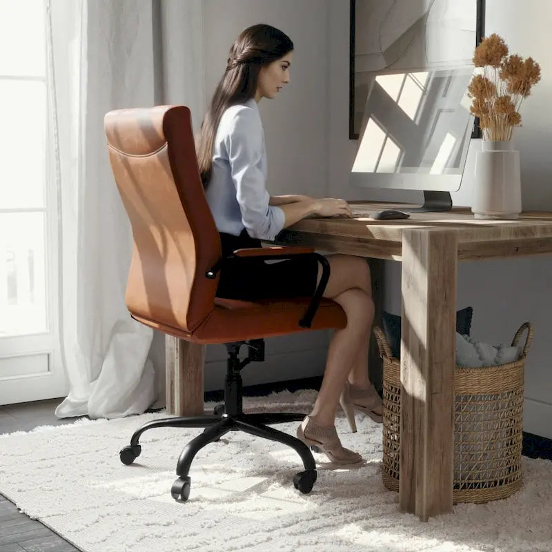 Fauteuil de bureau pivotant de direction (avec piètement chromé)