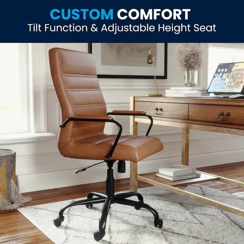 Fauteuil de bureau pivotant de direction (avec piètement chromé)