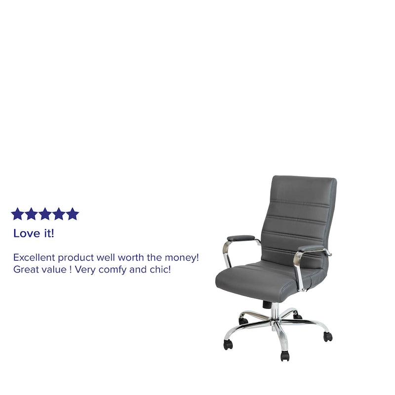 Fauteuil de bureau pivotant de direction (avec piètement chromé)