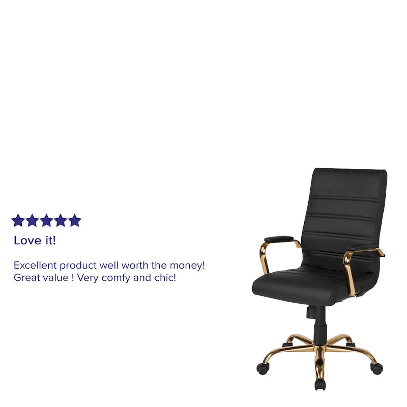Fauteuil de bureau pivotant de direction (avec piètement chromé)
