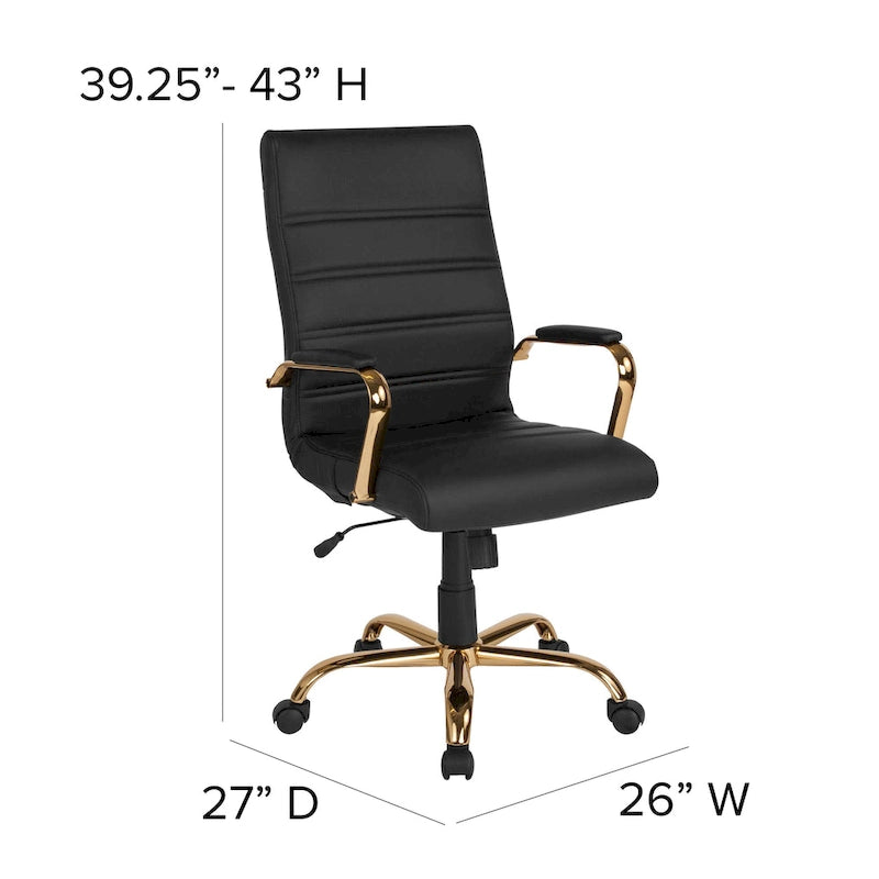 Fauteuil de bureau pivotant de direction (avec piètement chromé)