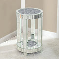 Table d'appoint ronde haute en verre miroir