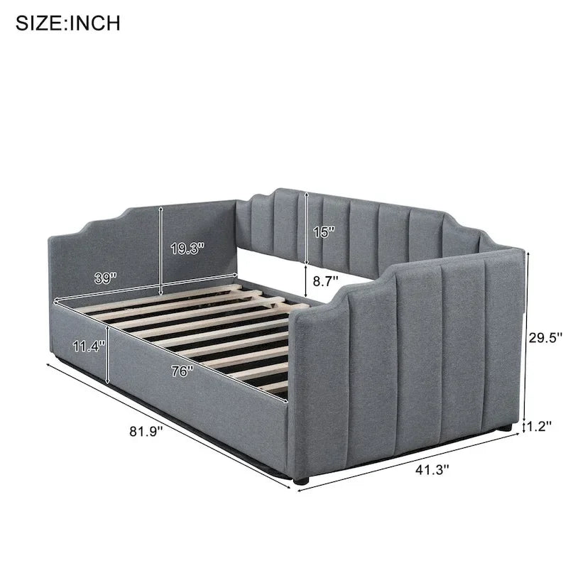 Lit de repos capitonné pour une personne (avec rangement sous le lit)