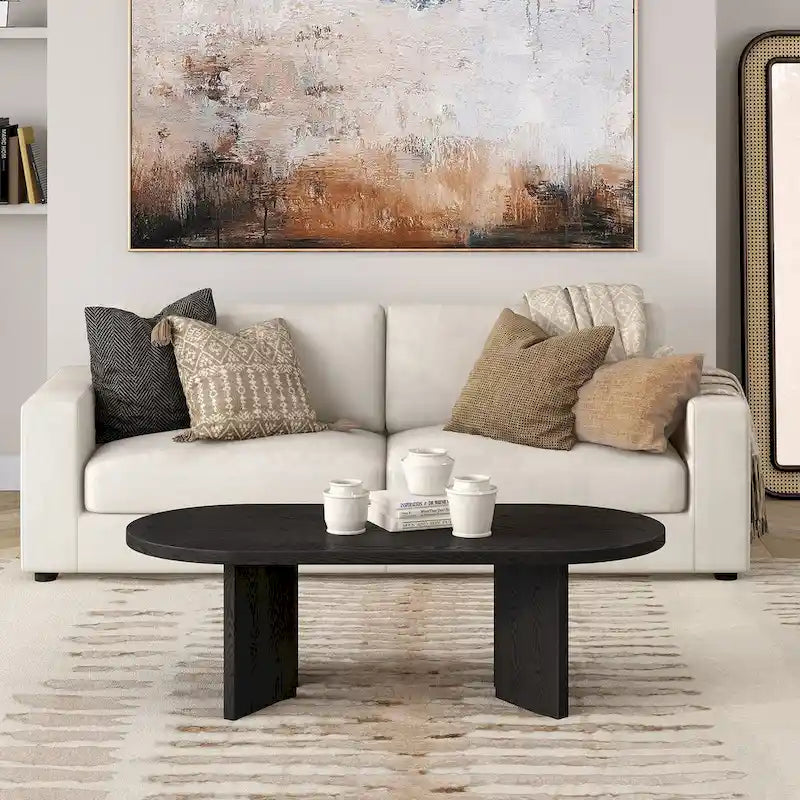 Table basse ovale de 48 pouces de large