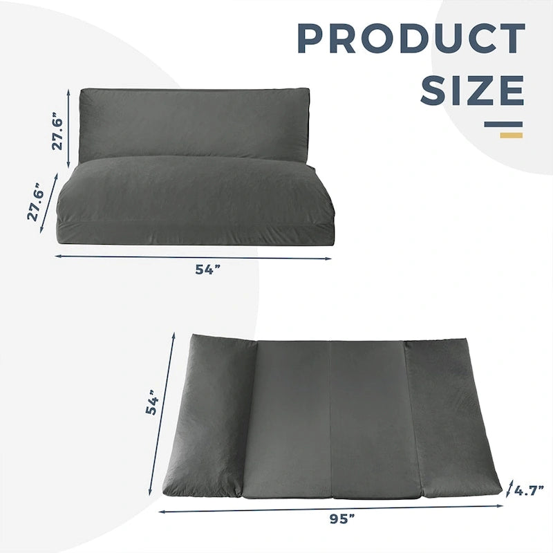 Pouf lit canapé convertible matelas de sol