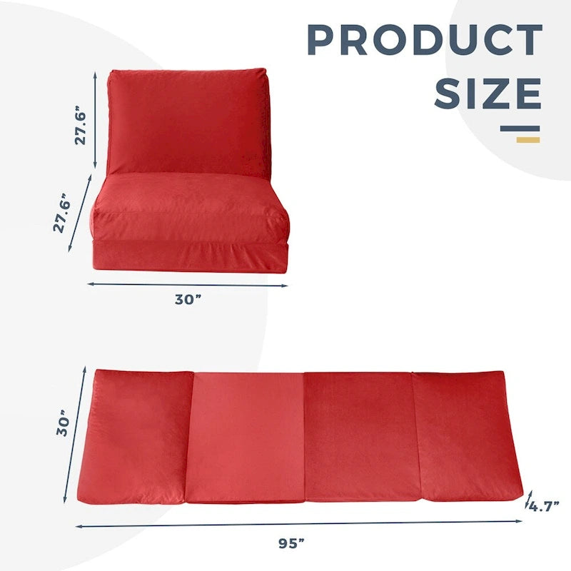 Pouf lit canapé convertible matelas de sol