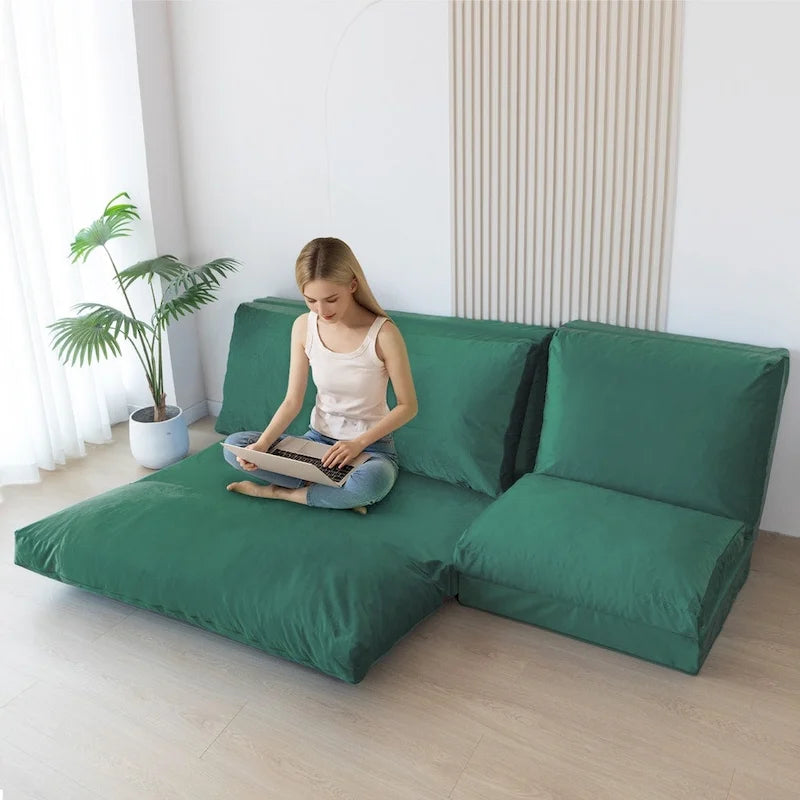 Pouf lit canapé convertible matelas de sol