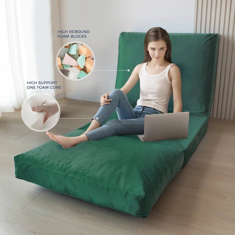 Pouf lit canapé convertible matelas de sol