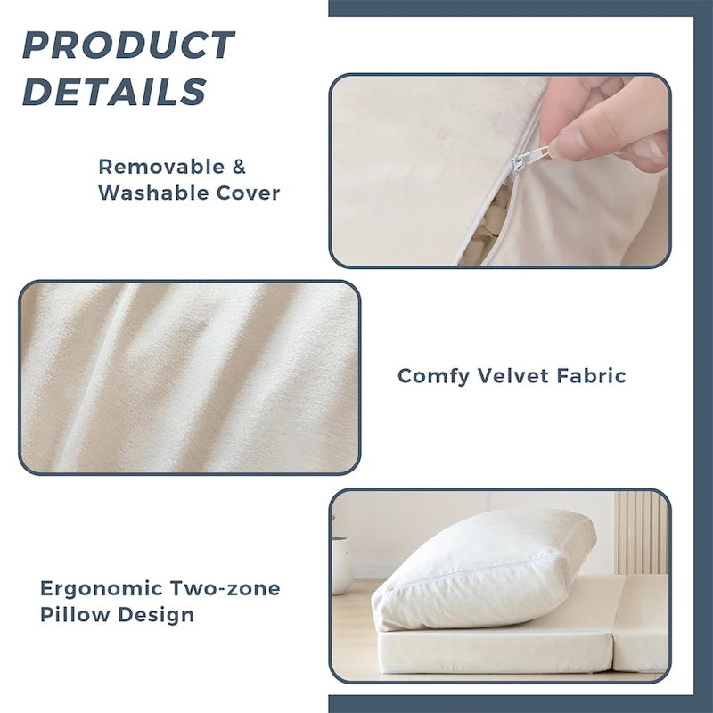 Pouf lit canapé convertible matelas de sol