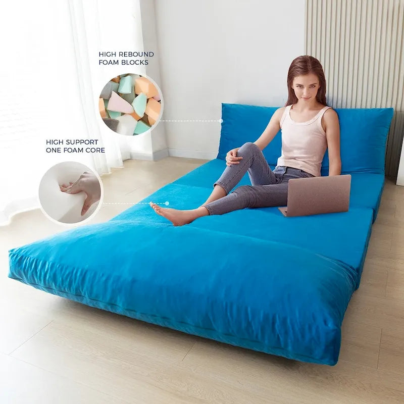 Pouf lit canapé convertible matelas de sol