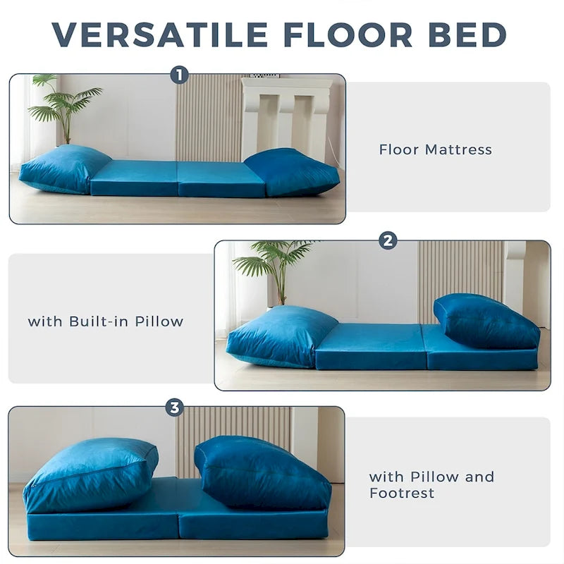 Pouf lit canapé convertible matelas de sol