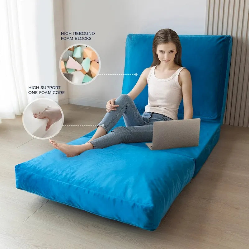 Pouf lit canapé convertible matelas de sol