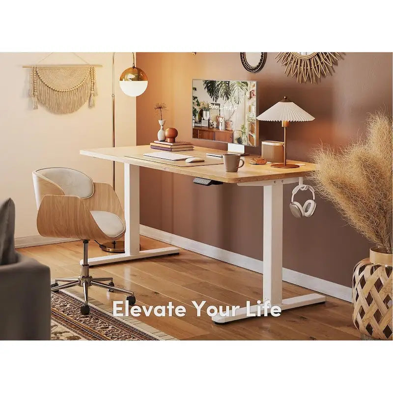 FEZIBO Electric Standing Desk, Height Adjustable Stand up Desk, Sit Stand Home Office Desk, Computer Desk