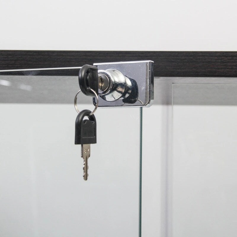 Vitrine en verre à double porte avec 5 étagères