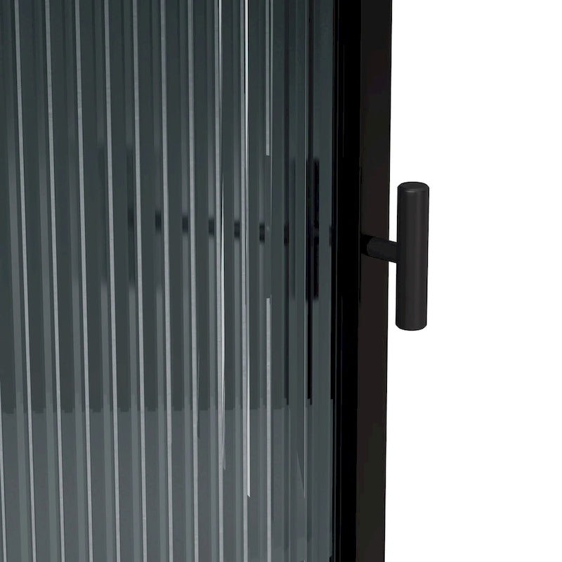 Meuble d'angle à 3 niveaux avec porte vitrée