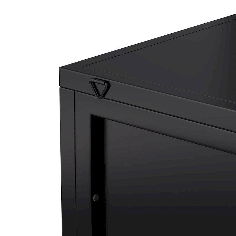 Meuble d'angle à 3 niveaux avec porte vitrée