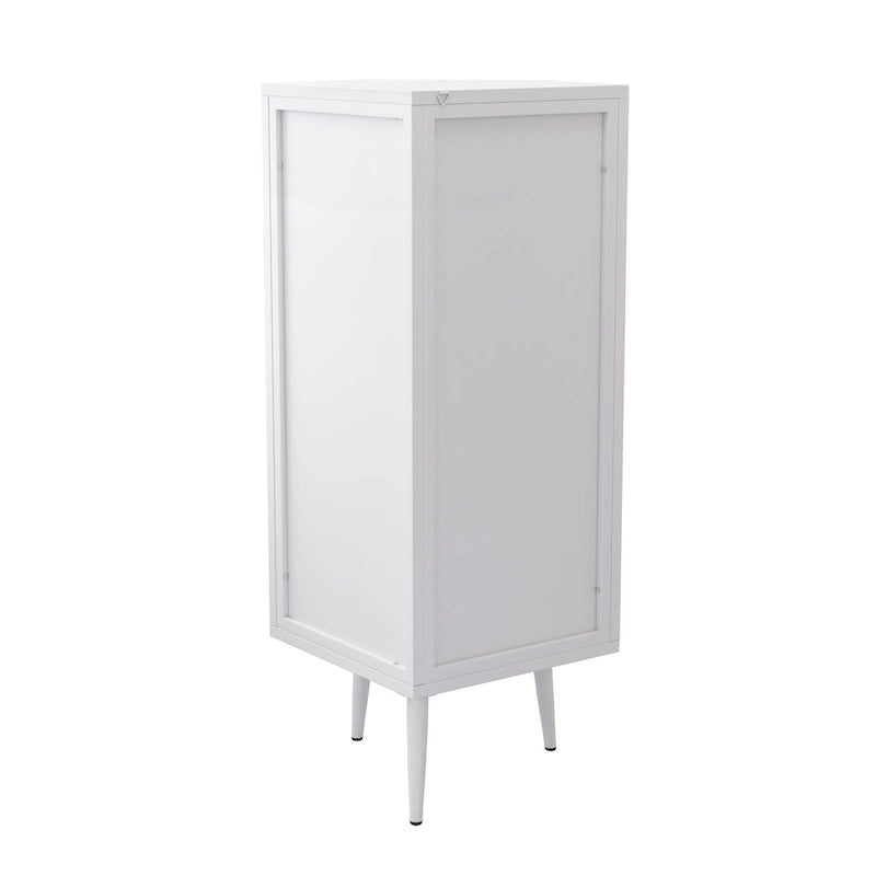 Meuble d'angle à 3 niveaux avec porte vitrée