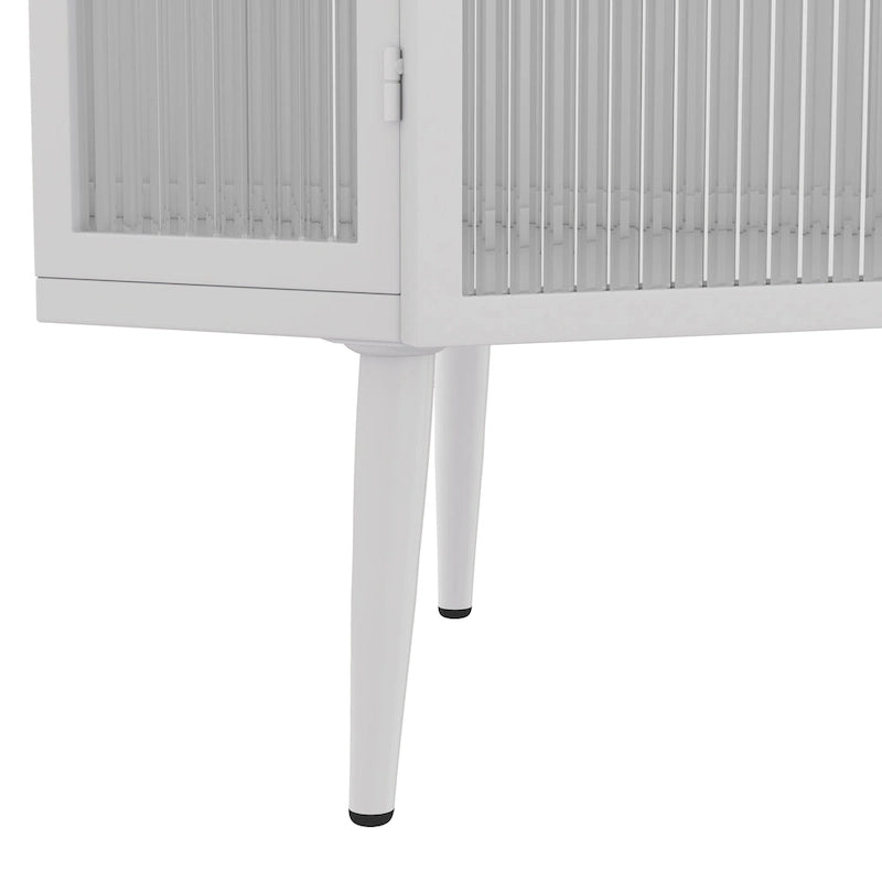 Meuble d'angle à 3 niveaux avec porte vitrée